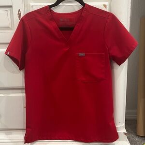 Women’s Figs Catarina Red Scrub Top